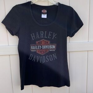 Harley-Davidson® Women's Endless Beauty Short Sleeve Scoop Tee, Black medium